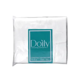Серветки в пачці Doily 20х20 см (100 шт/пач) зі спанлейсу 40 г/м2 гладкі