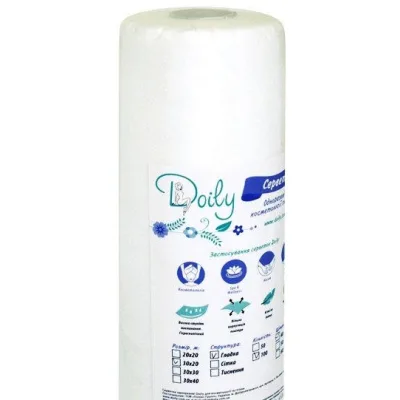 Серветки зі спанлейсу DOILY 30×20 см (сітка), 100 шт в рулоні – одноразові, гіпоалергенні, професійні