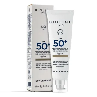 Антивіковий крем-флюїд для обличчя з SPF 50+ Bioline Jato Sundefense Very High Protection Face Fluid Cream-Age Repair  50 мл