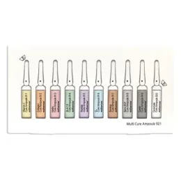 CURE AMPOULE Multi Esthemax - Комплект ампул для інтенсивного догляду (2мл × 10шт) | Пептиди, Вітамін C, Антиоксиданти