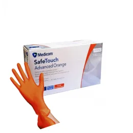 Рукавички нiтриловi текст. без пудри н/с SafeTouch®ADVANCED ORANGE Помаранчеві (5,0 г) Medicom 100 шт. S