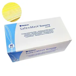 Медичні маски з петлями для вух Medicom SAFE+MASK Economy 50 шт (жовті)