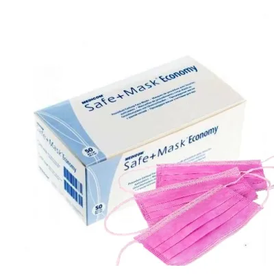 Медичні маски Medicom SAFE+MASK Economy 50 шт (рожеві)